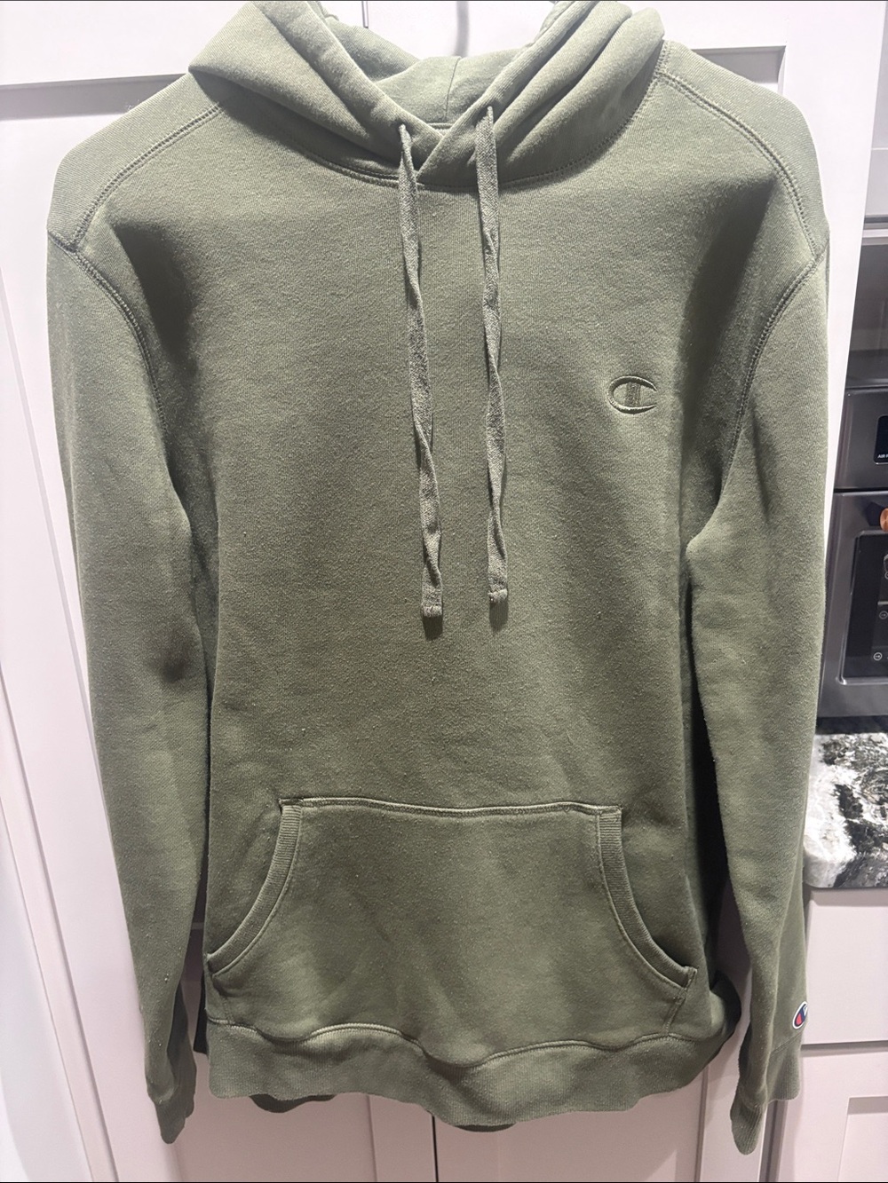 Champion Olive Green Pullover Hoodie with Kangaroo Pocket